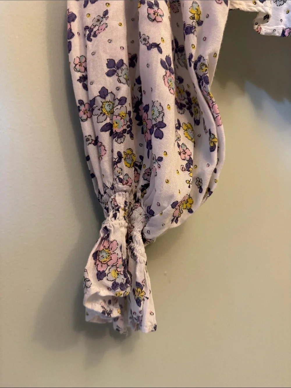 Free People Pastel Floral Ruffle Crop Top